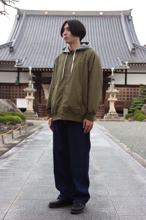 FreshService SWEAT HOODED SWING TOP"KHAKI×HEATHER GRAY"style