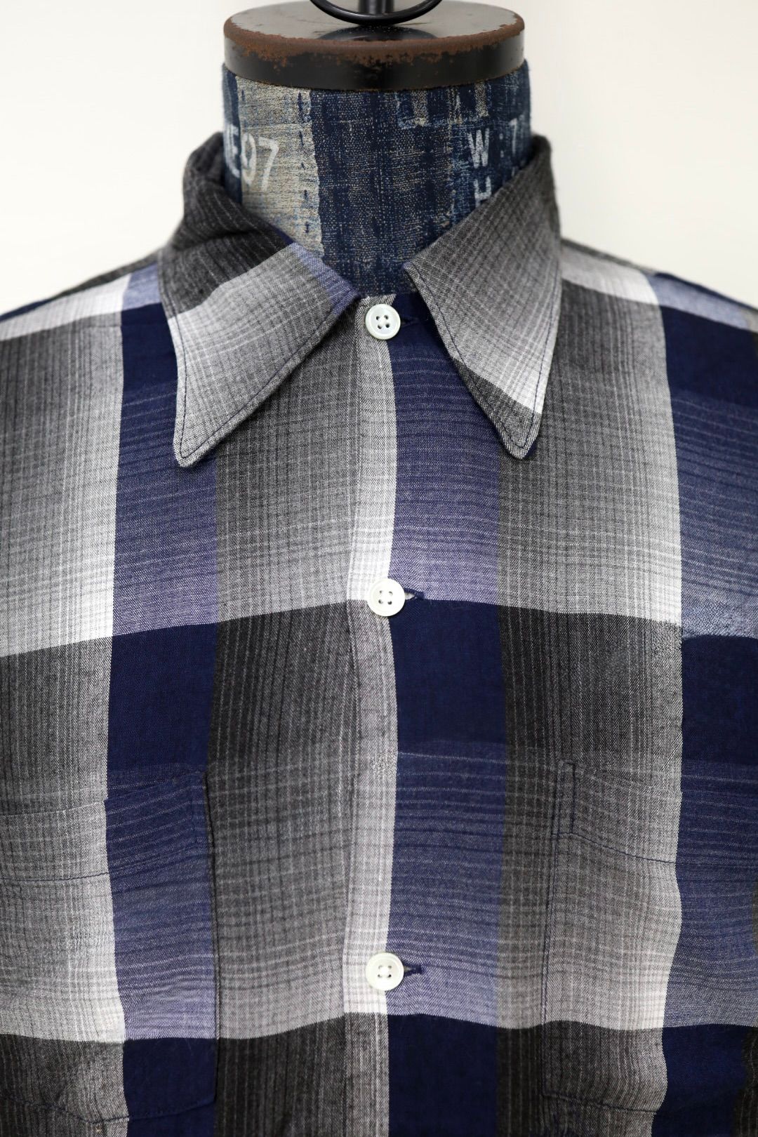 BOW WOW 26FW CHECK RAYON SHIRT(BWU-CRS)BLUE×BLACK×GRAY☆8月29日(土)11:00発売！