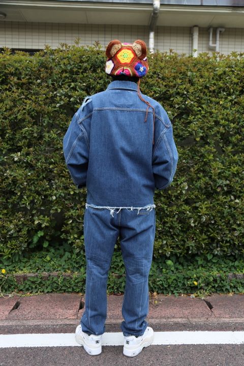 doublet 21ss DAMAGED SILK DENIM JACKET(21SS05BL114) style 2021.04.14.