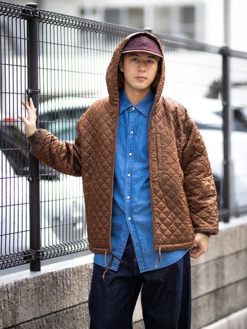 COMME des GARCONS HOMME リバーシブルキルティングフーデッドパーカ