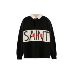 セントマイケル 26AW SAINT LIFE_LS POLO SHIRT (SM-MK1-0000-023) BLACK☆9月19日(土)発売！