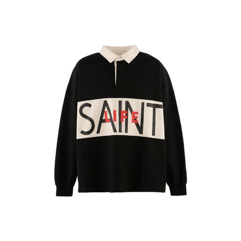 セントマイケル 26AW SAINT LIFE_LS POLO SHIRT (SM-MK1-0000-023) BLACK☆9月19日(土)発売！