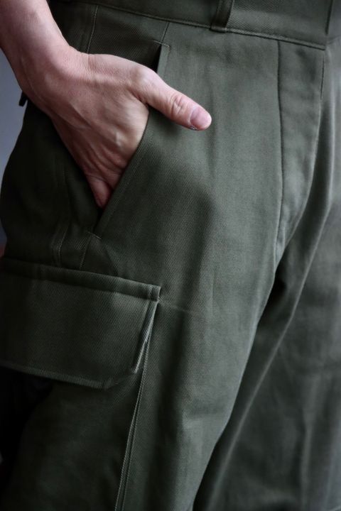 blurhms SS24 blurhms ROOTSTOCK Cotton Serge 47 Pants"OLIVE"スタイル