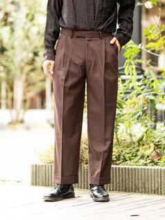 マーカウェア 26AW DOUBLE PLEATED SEMI EASY TROUSERS(A26C07PT02C) DARK BROWN☆新作発売！