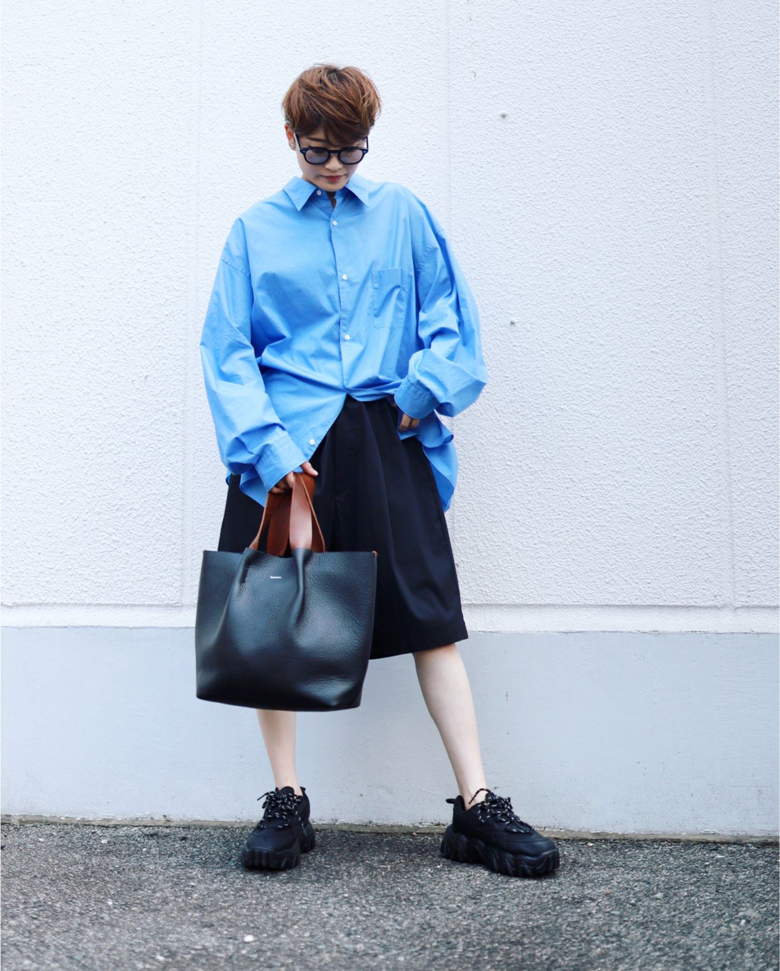 グラフペーパー 新作Broad L/S Oversized Regular Collar Shirt style.2023.7.30