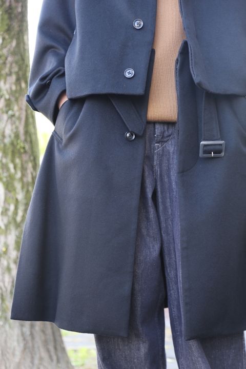YOKE 新作 3WAY BAL COLLAR SHARE COAT(YK20AW0135C)"BLACK"style.2020.11.8.