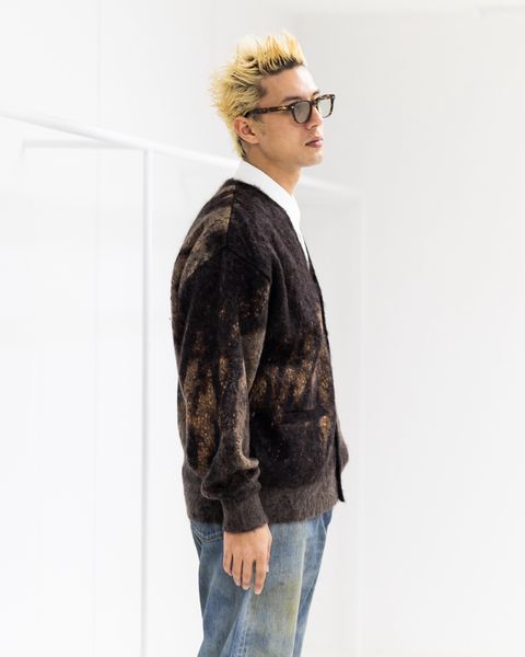 YOKE Abstract Jaquard Mohair Cardigan (BROWN)11月29日(土)新作発売！