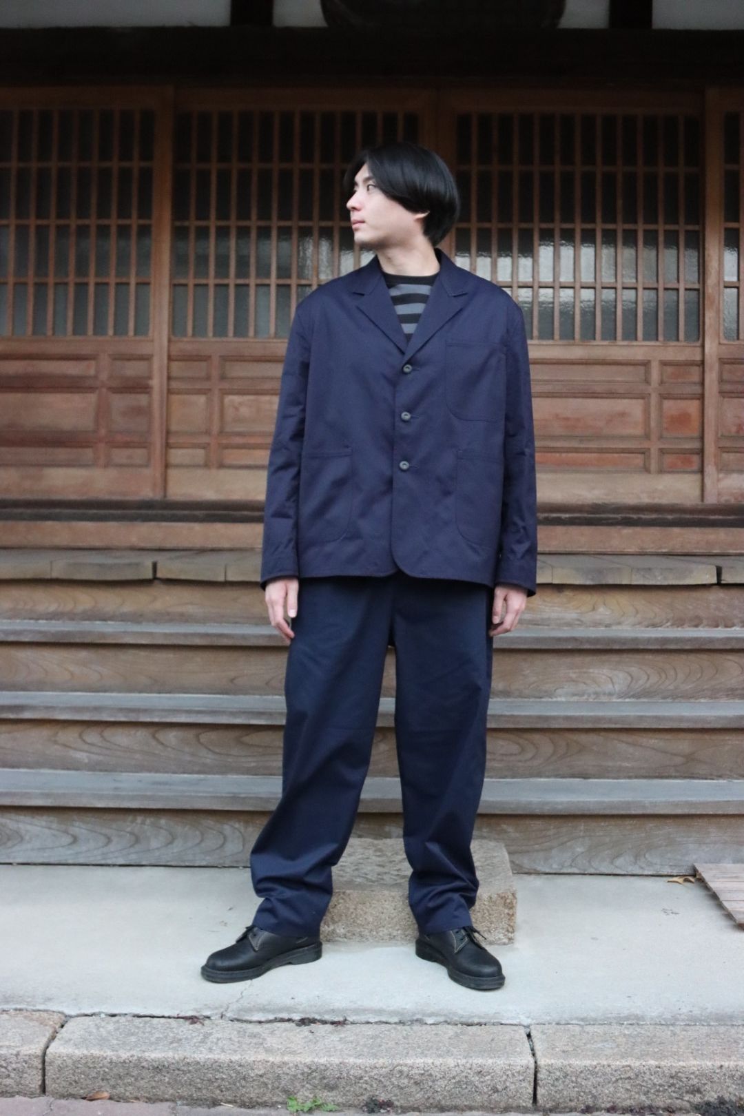 新品・未開封】CIOTA スビンコットン パネルボーダー NAVY size6+