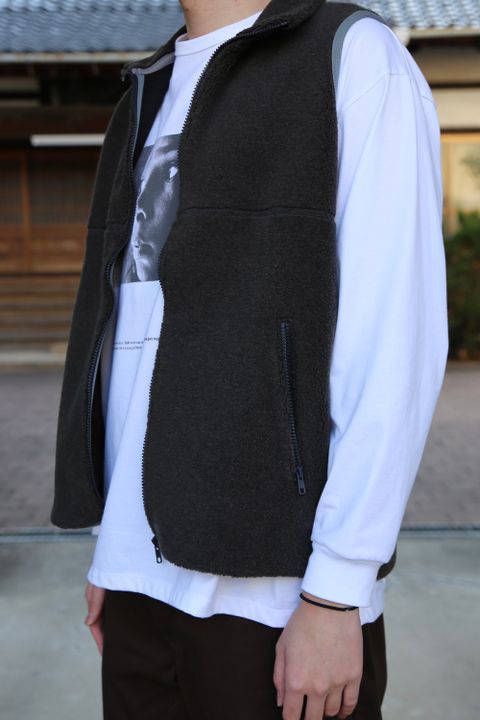 Graphpaper Wool Boa Zip-Up Vest style.2020.12.26