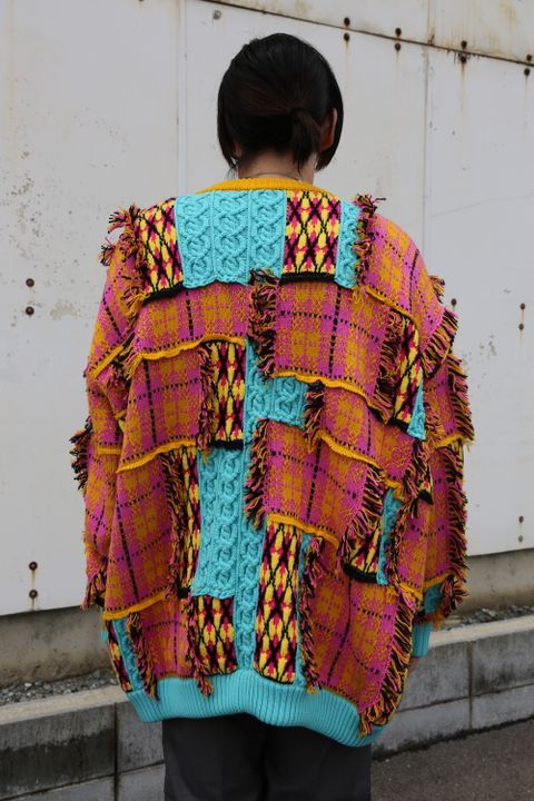 KIDILL 2020 A/W Chaotic Argyle Tartan Cardigan(KL459) "Yellow×Pink" style.2020.7.3.