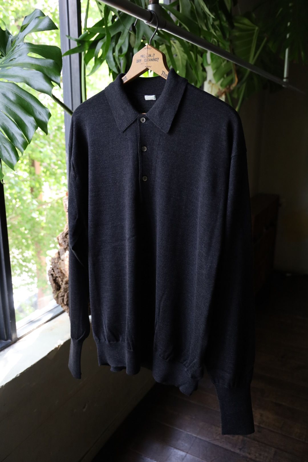 アプレッセ Wool Knit L/S Polo Shirt(24AAP-03-06K)CHARCOAL☆8月10日(土)発売！