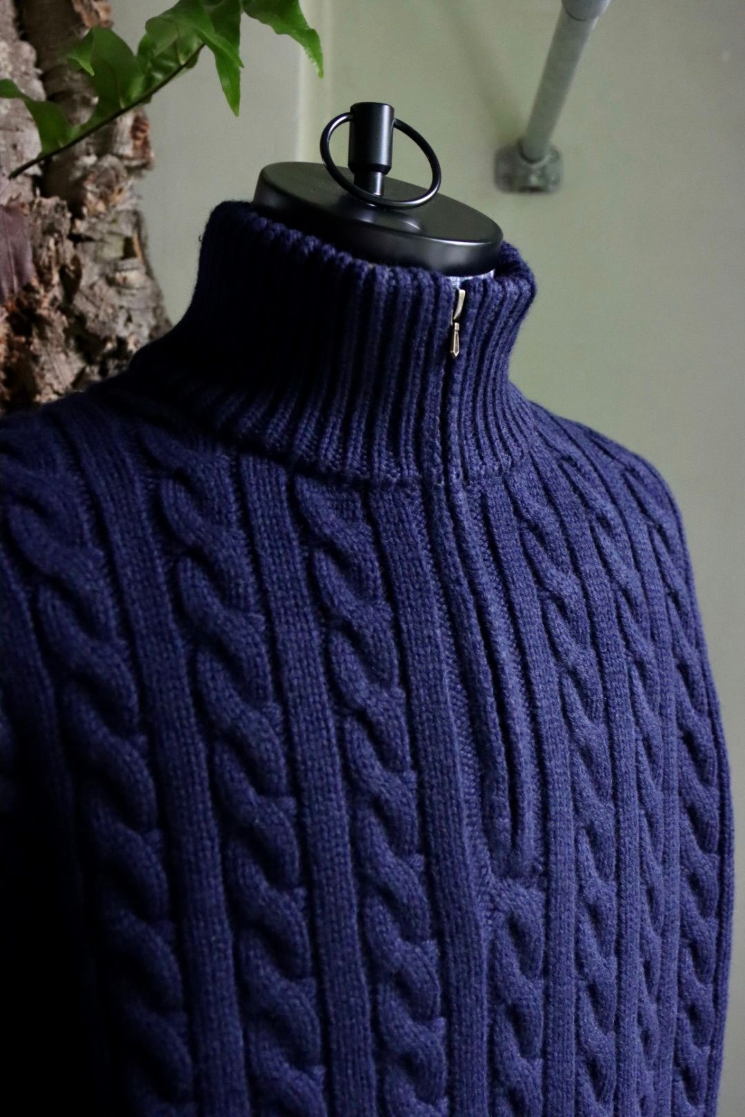 アプレッセ23AW Cashmere Aran Half Zip Sweater(23AAP-03-03K)NAVY☆10月21日(土)発売！