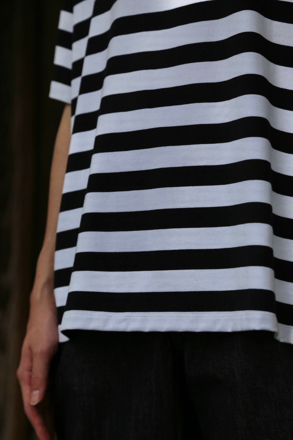 Graphpaper Border S/S Tee(GM203-70144B) style.2021.7.10.
