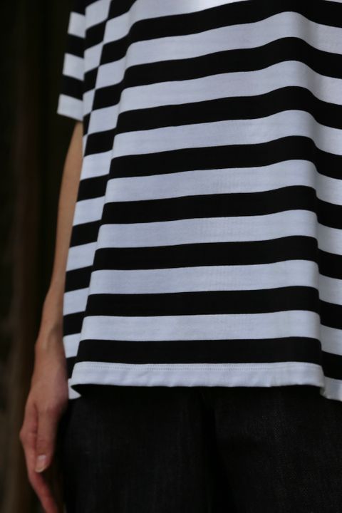 Graphpaper Border S/S Tee(GM203-70144B) style.2021.7.10.