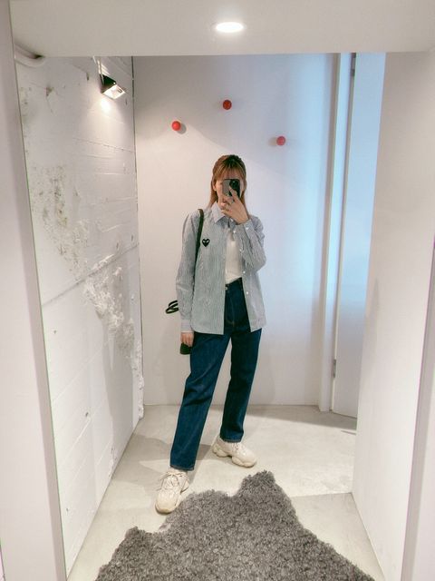 PLAY COMME des GARCONS(プレイコムデギャルソン) ストライプシャツ style.2024.5.18