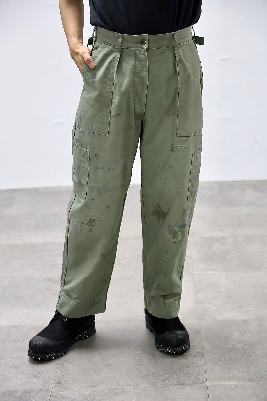 BOW WOW 25FWバウワウ REPAIRED USAF MECHANIC PANTS(BW252-RUMP) AGED SAGE GREEN