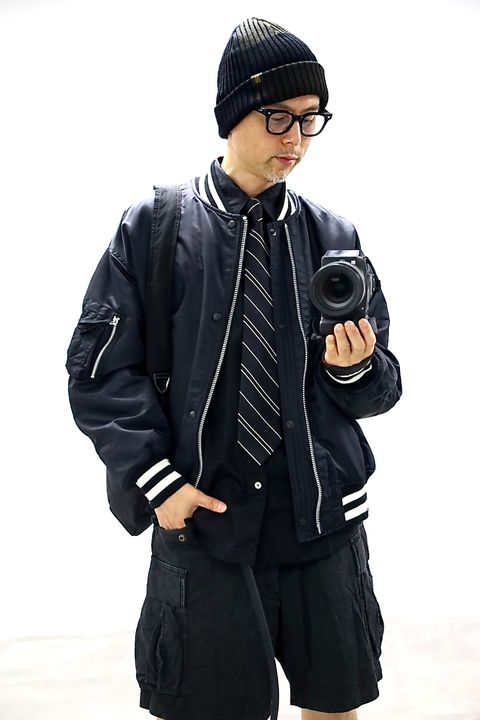 COMME des GARCONS HOMME 26FWリブライン入りナイロンツイルジャケット"BLACK"スタイル
