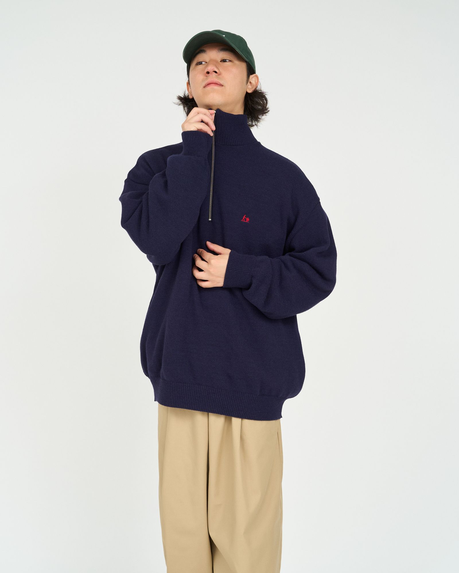 フレッシュサービス 26AW THERMAL JERSEY HARF ZIP KNIT(FSC263-80009)NAVY☆10月17日(土)新作発売！