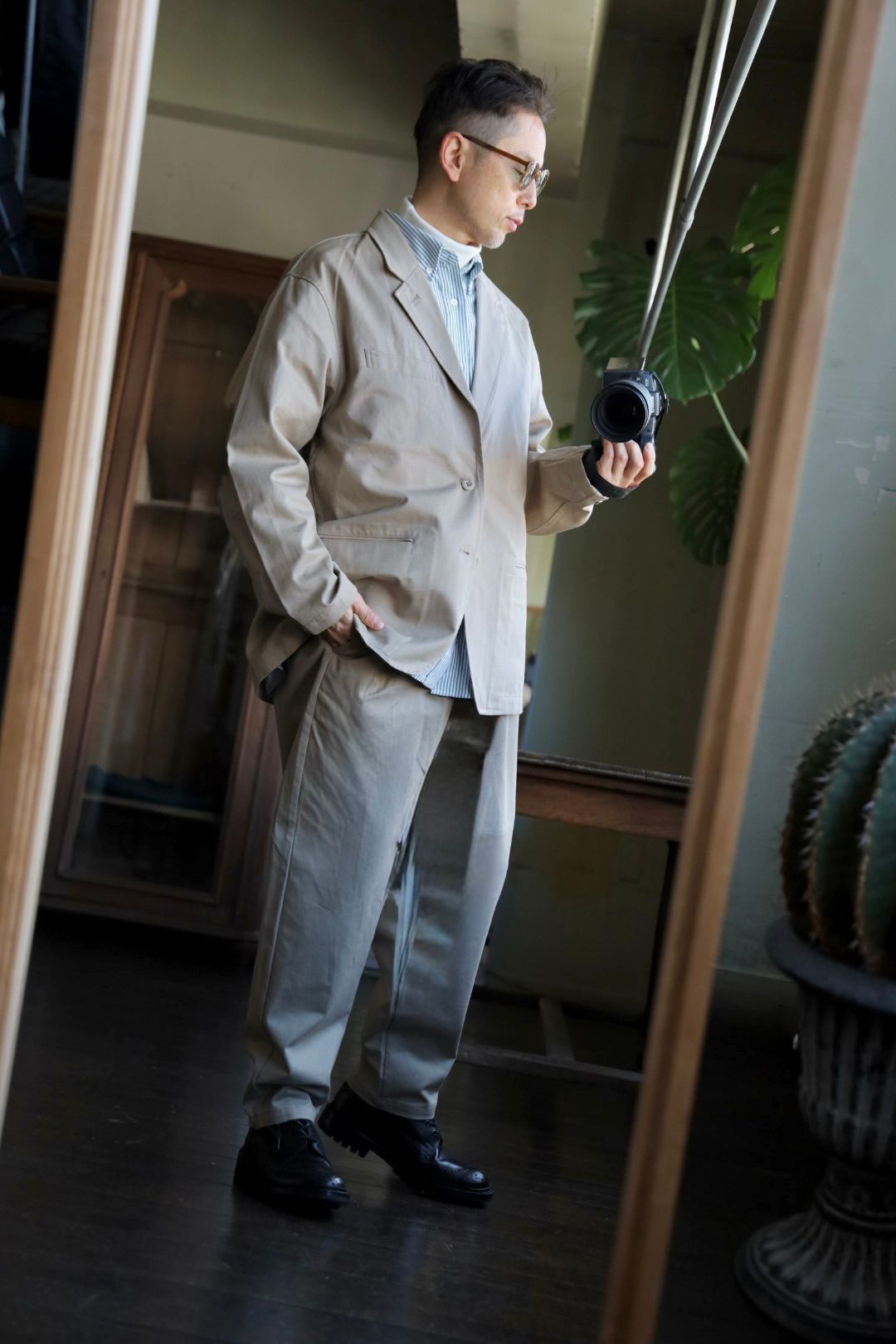 フレッシュサービス DRY OXFORD CORPORATE L/S B.D.SHIRT(FSC251-50003B)GREEN STRIPE☆1月25日発売