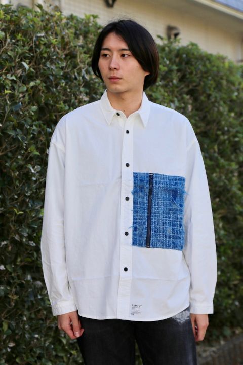 FDMTL  BORO ZIP POCKET SHIRT RINSE "WHITE"Style.2020.11.10.