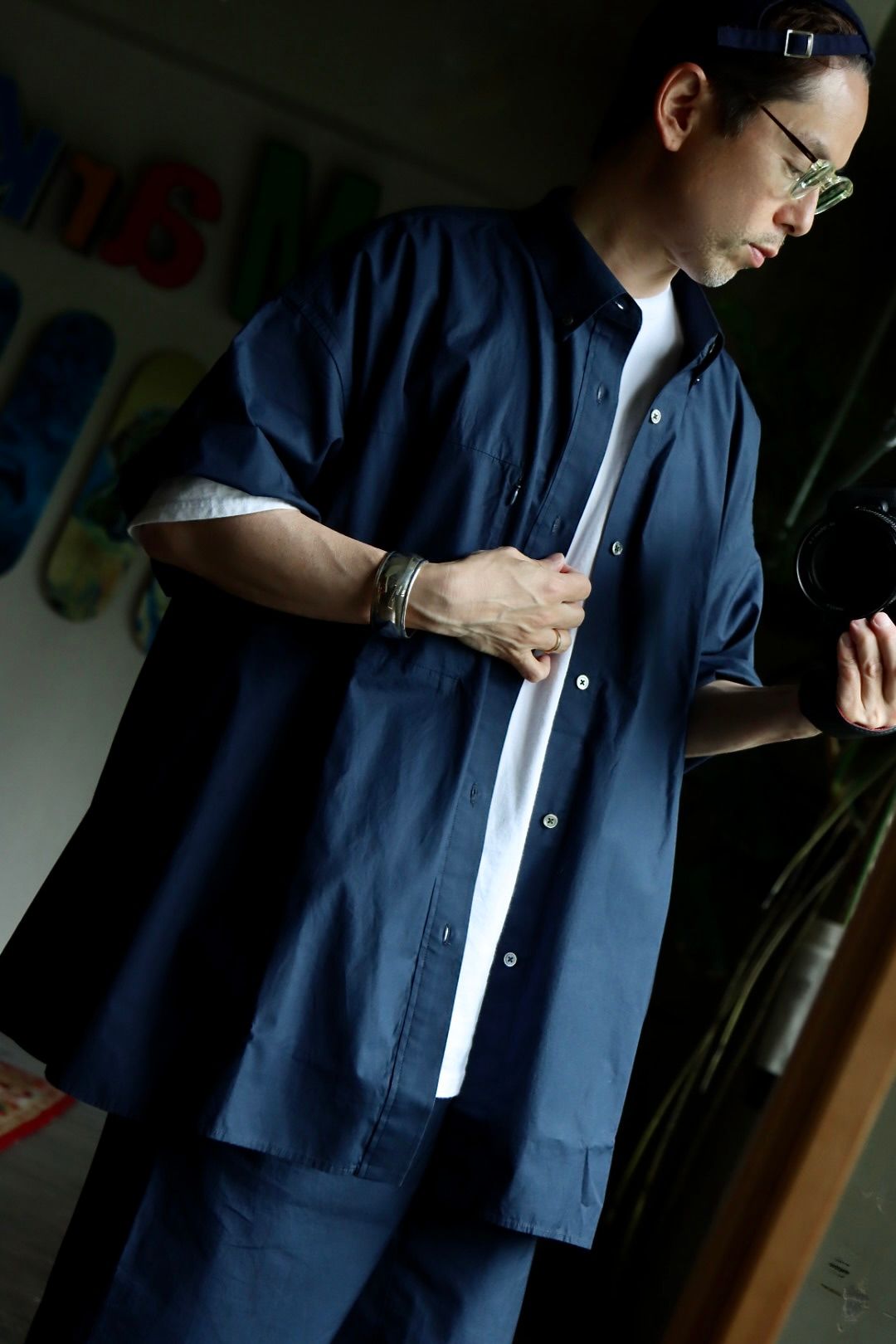 エッセンシャルズ FreshService UTILITY B.D SHIRT NAVY ネイビー