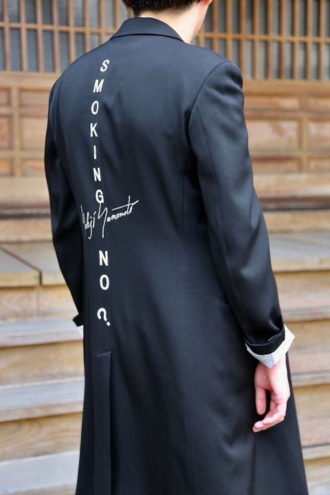 Yohji Yamamoto タキシードドクタージャケット"W-ロングJKTプリントB"style.2020.8.9.