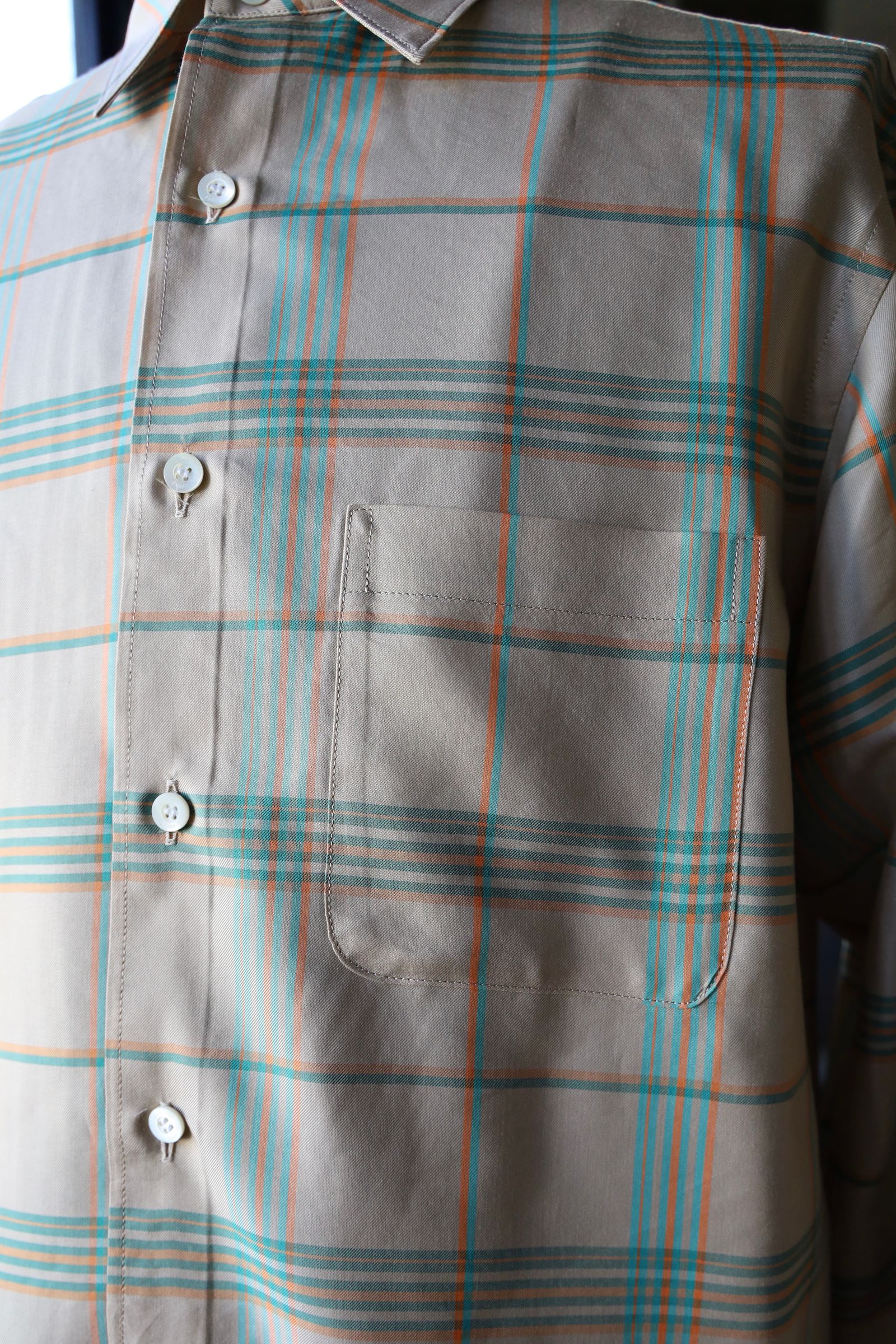 ヨーク25SS シャツPLAID REGULAR COLLAR SHIRT(YK25SS0944SH)BEIGE