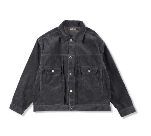 イズネス 25AW CORDUROY TRUCKER JACKET (25AW_30_1006AWJK02)CHARCOAL☆新作発売！