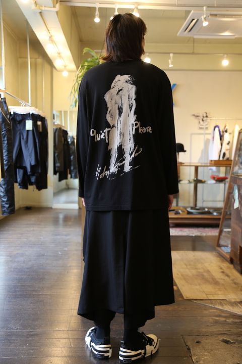 Yohji Yamamoto 2020AW 新作丸首大長袖メッセージPT カルティマ社長抜染PT(HR-T24-075 style.2020.7.26.