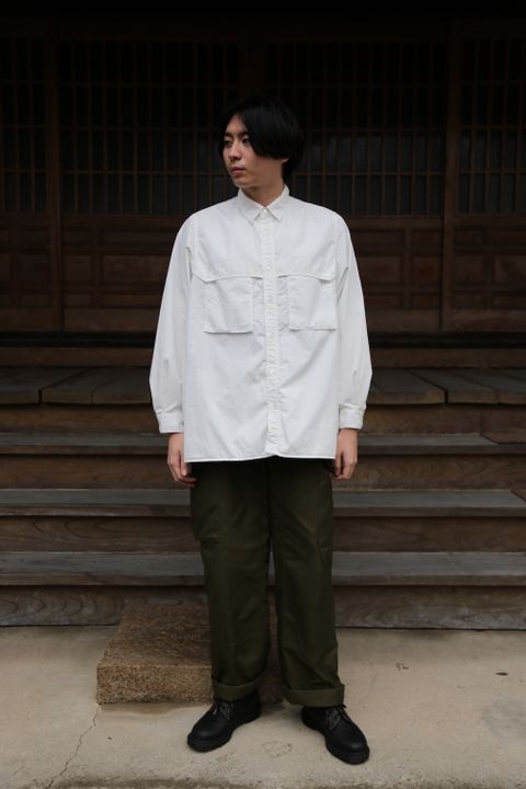 Graphpaper Garment Dyed Poplin Umbrella Yoke Shirt(GM211-50032) style.2021.1.24.