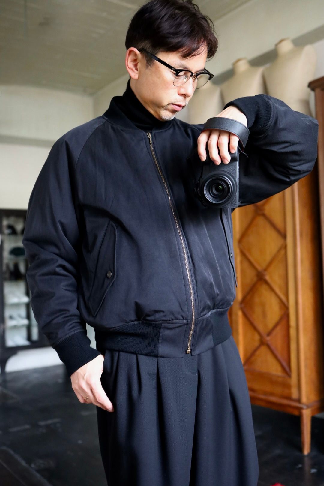 アプレッセ 2025 STYLE2 Silk Padding Jacket(25AAP-01-29)BLACK