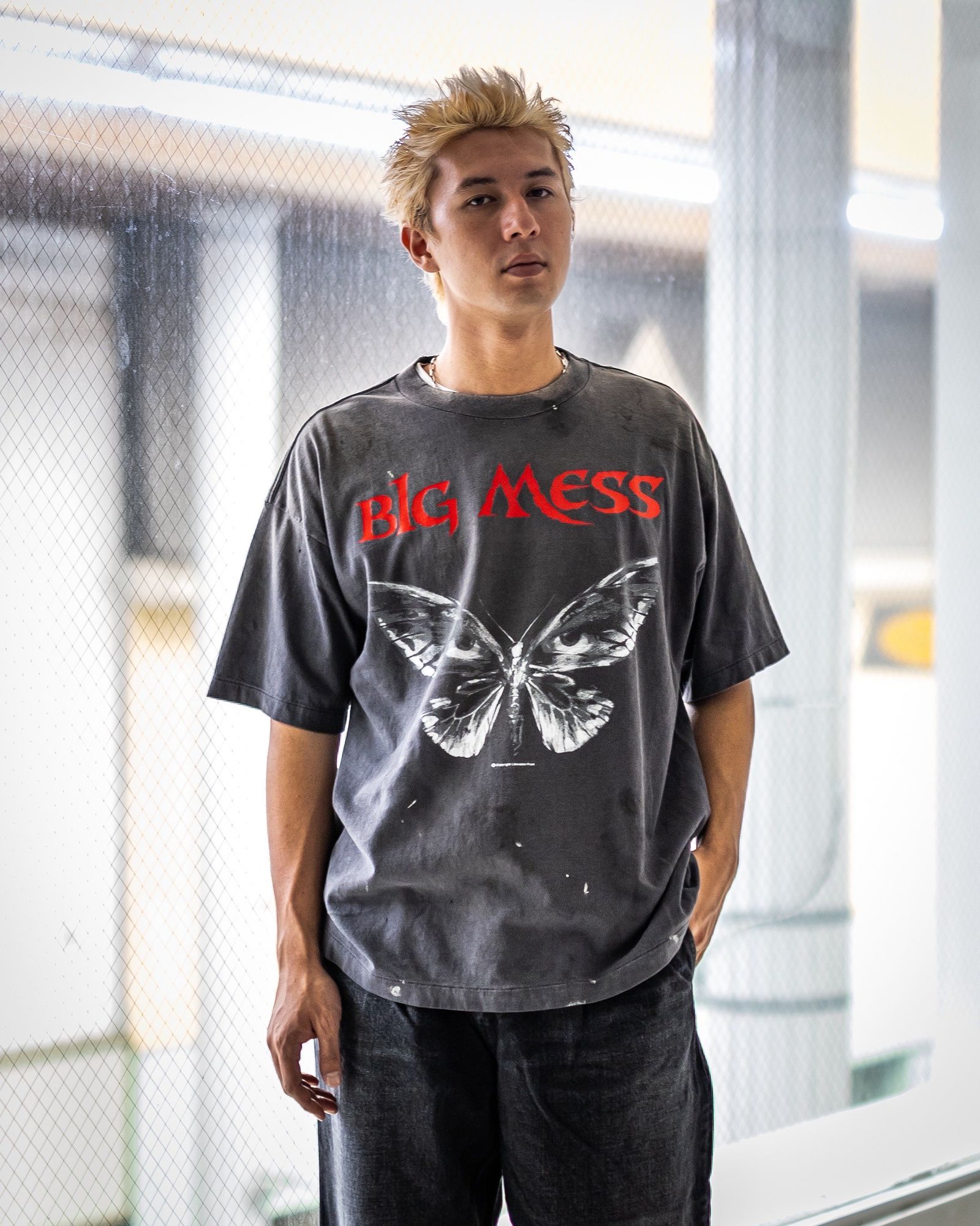 セントマイケル Tシャツ BIG MESS SS TEE(SM-HR1-0000-016)BLACK