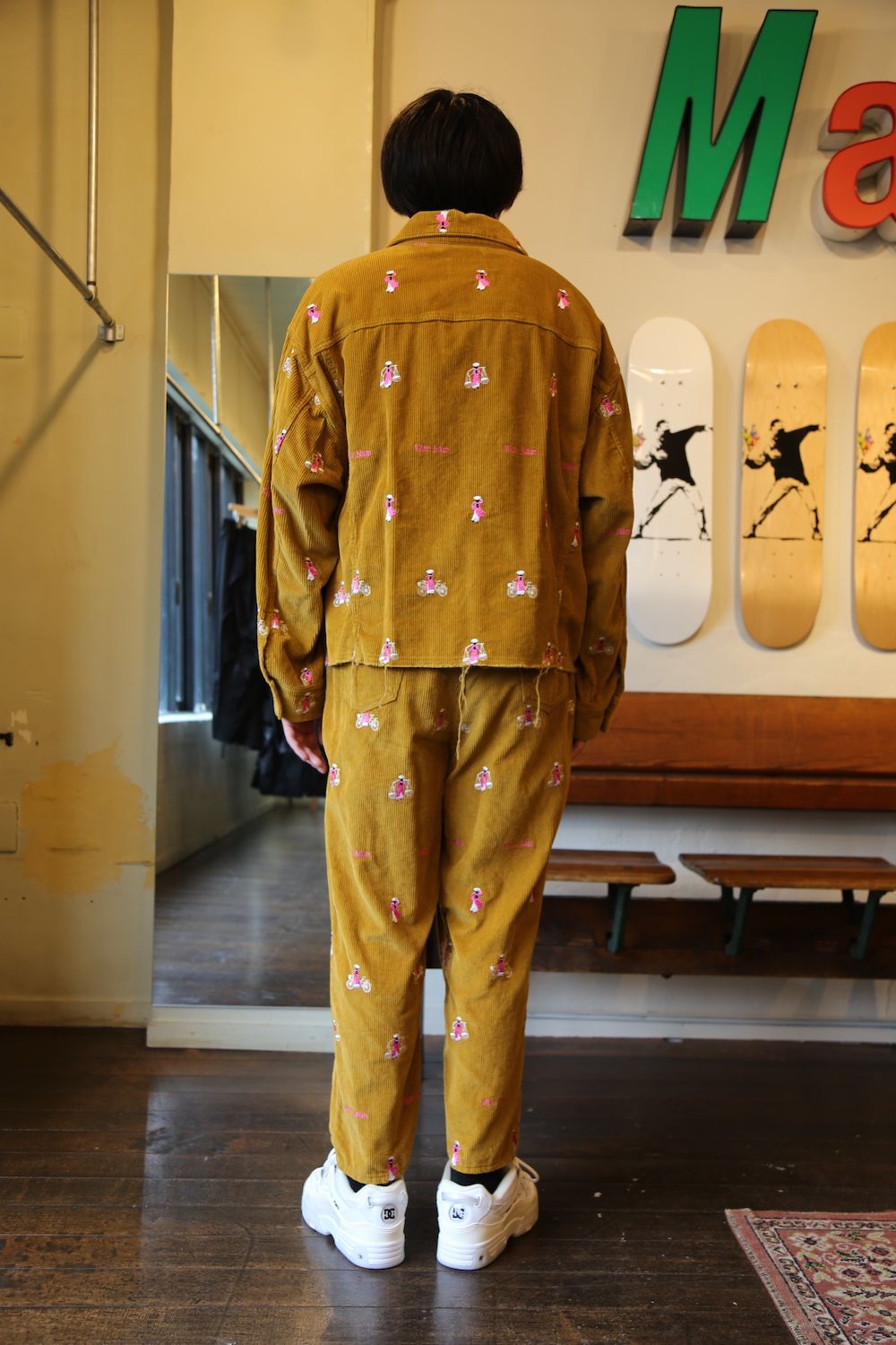 VETNAM EMBROIDERY COURDUROY JACKET & VETNAM EMBROIDERY WIDE TAPERED TROUSERSセットアップスタイル.2020.9.12.