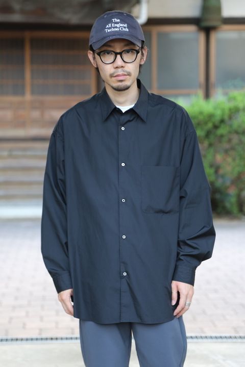 Graphpaper Broad L/S Oversized Regular Collar Shirt"BLACK"Style.2020.10.4.
