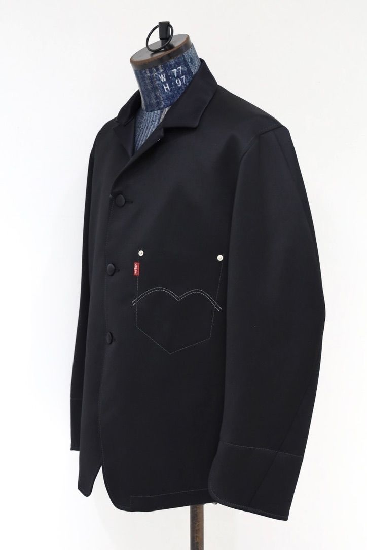 ジュンヤワタナベマン 26FW Levi's Wネーム ウールサージ×キュプラシルクジャケット(WR-J201-051)BLACK☆8月7日(金)発売！