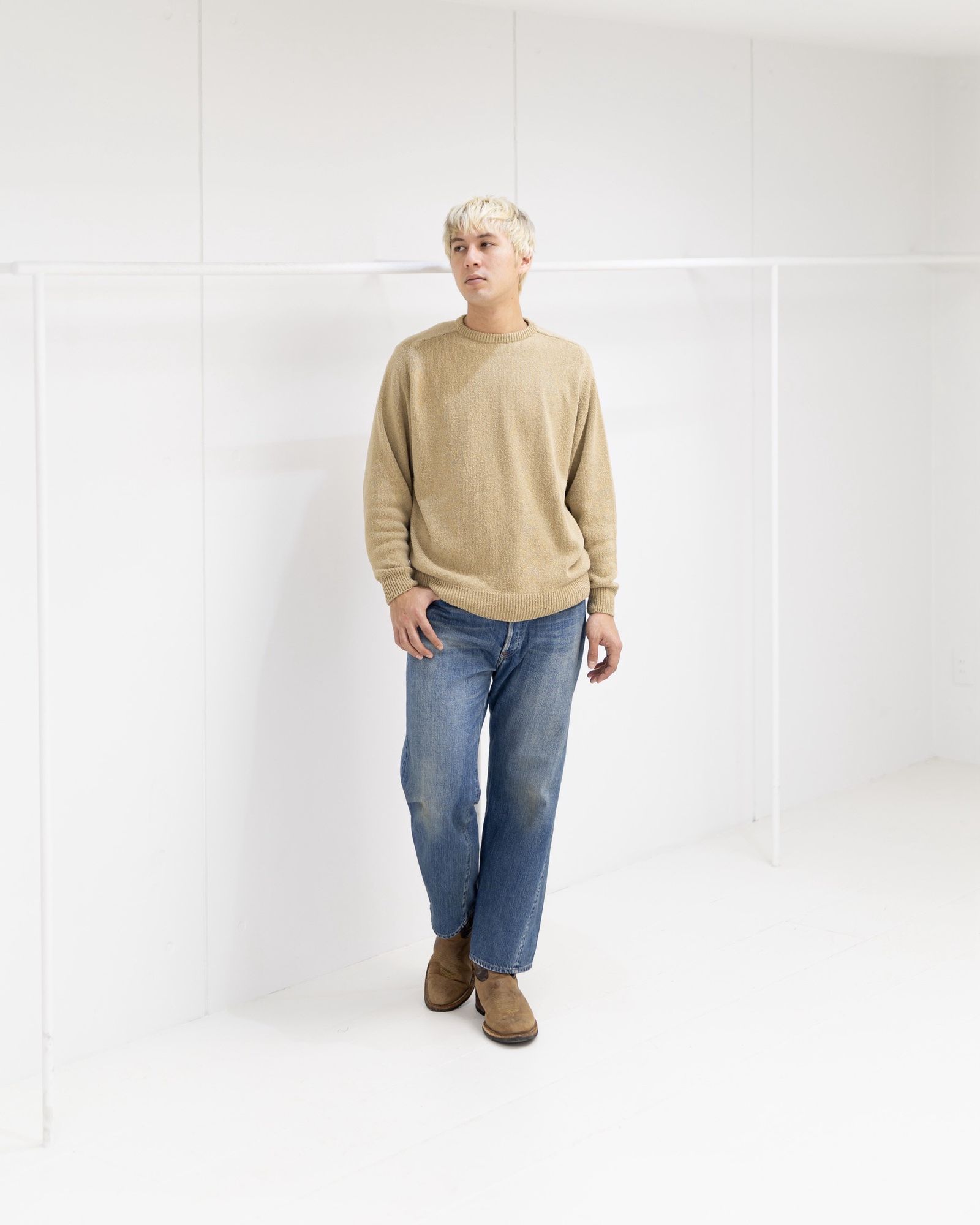 アプレッセ 2026 STYLE1 Washed Silk Nep Crew Neck Sweater(26SAP-03-07)BEIGE☆1月10日(土)発売！