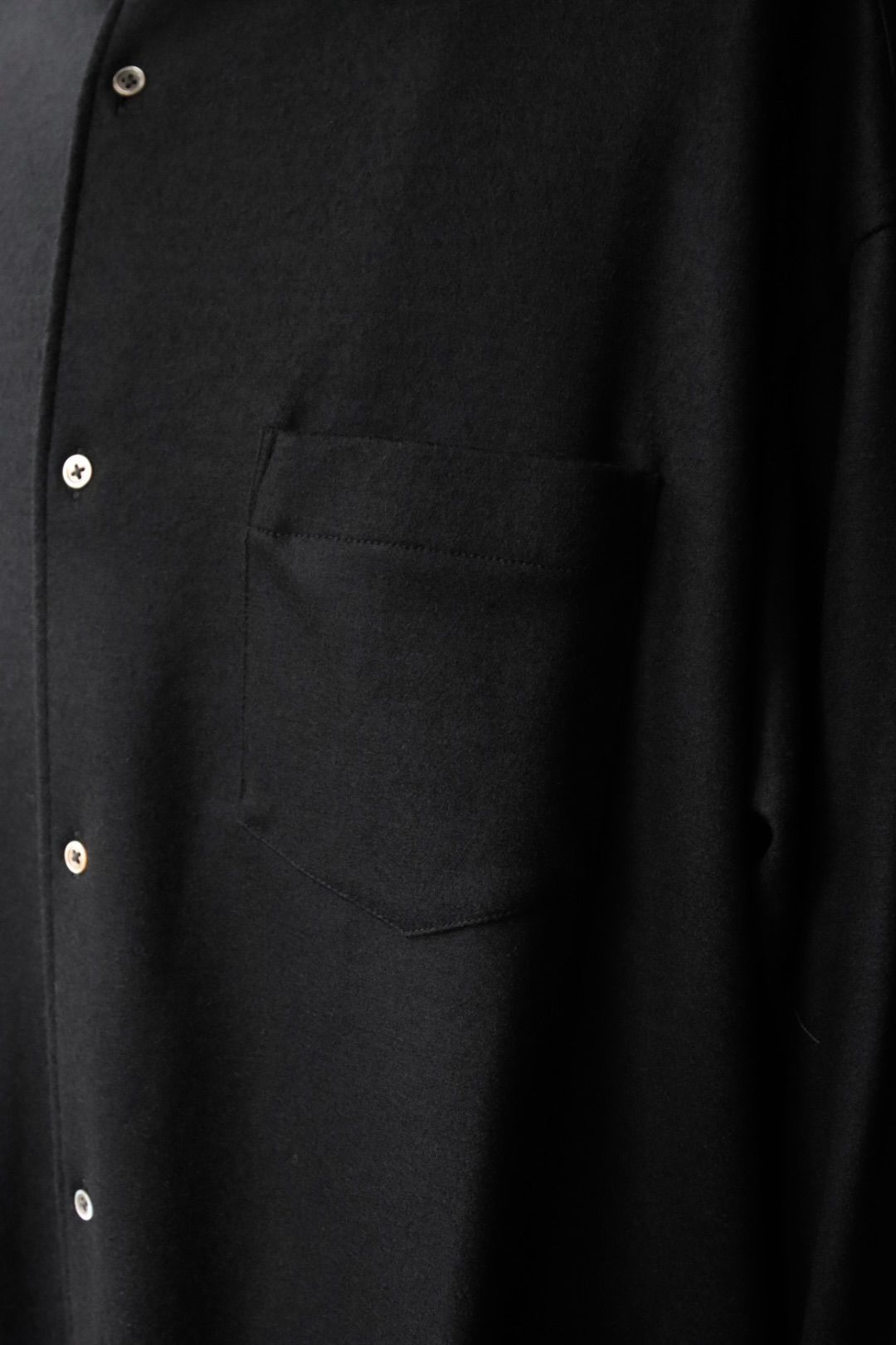 グラフペーパー 25AW Wool Smooth Flannel Oversized Regular Collar Shirt(GU253-50221B)BLACK☆10月4日(土)新作発売！