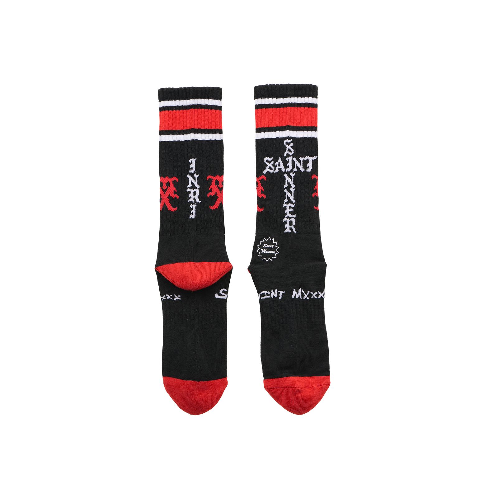 セントマイケル SINNER SOCKS (SM-HR1-0000-112)BLACK/RED★10月11日(土)発売！