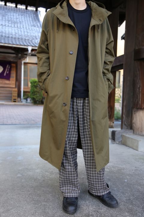 COMME des GARCONS HOMME 綿ナイロンウェザーフーデッドコート"KHAKI"Style.2020.9.22.