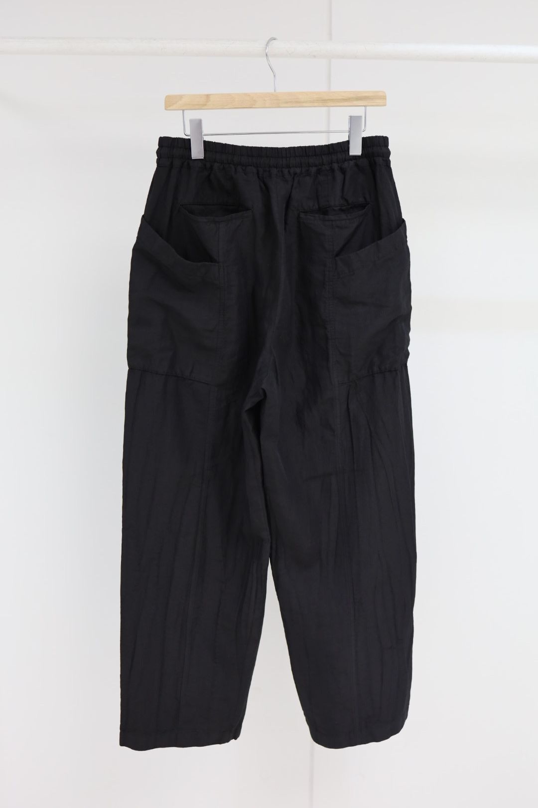 コムデギャルソンオム26SS リネンギャバ製品染イージーパンツ(HQ-P030-051)BLACK☆5月1日(金)発売！