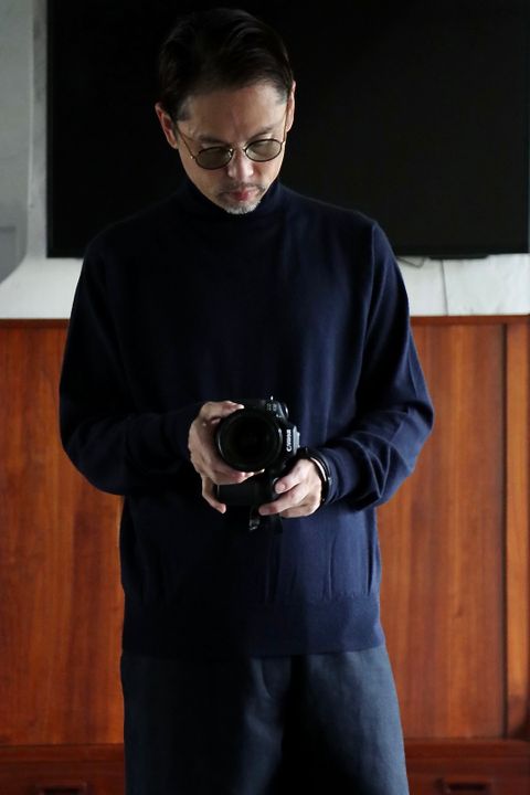 アプレッセ22FW High Gauge Turtleneck Sweaterスタイル