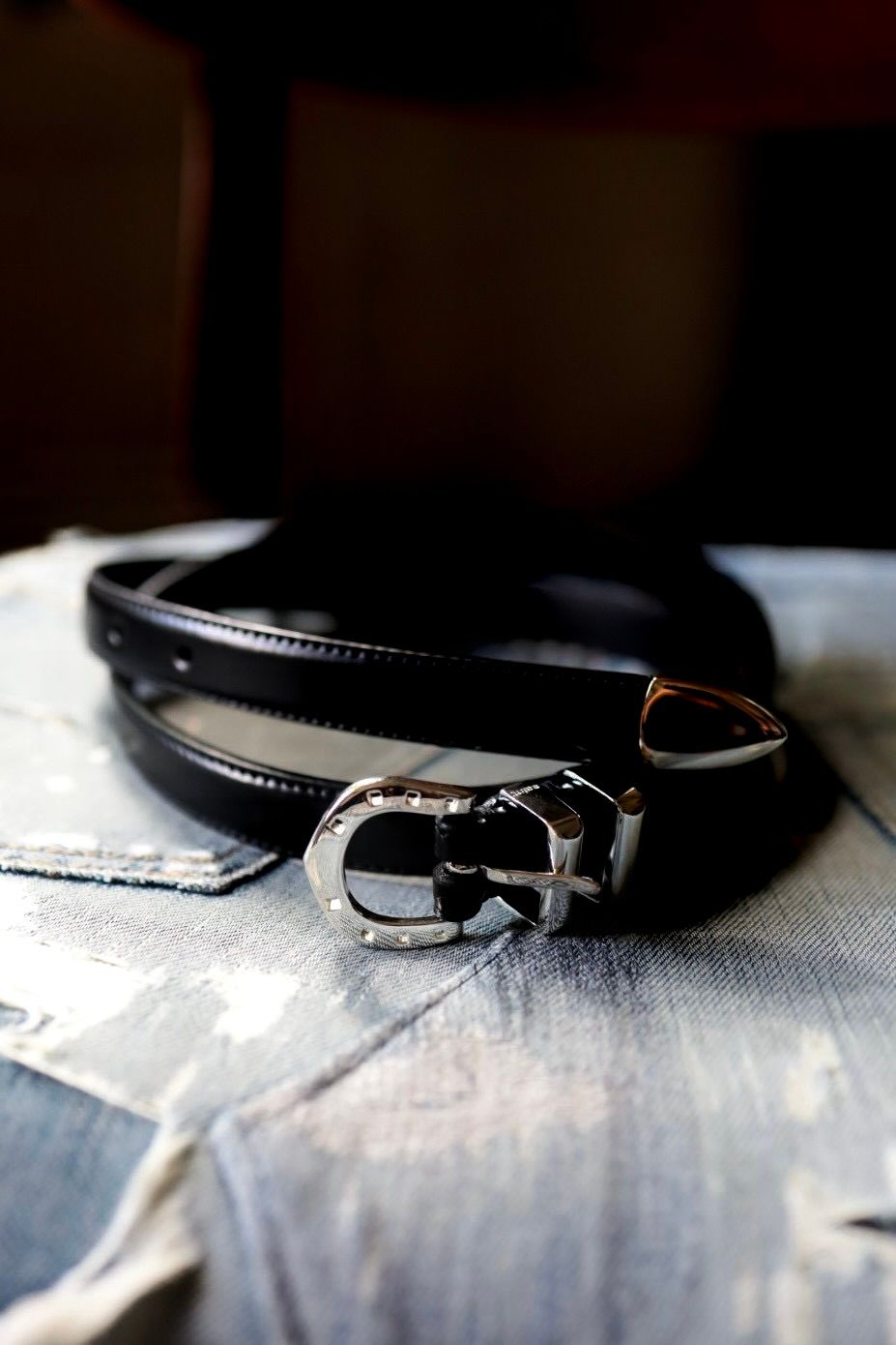 セントマイケル 26AW SAINT_BELT (SM-MK1-0000-082)BLACK×SILVER☆8月8日(土)発売！