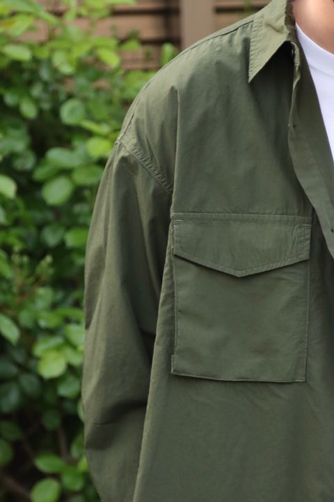 Graphpaper Garment Dyed Poplin Fatigue Shirt style.2022.4.24.
