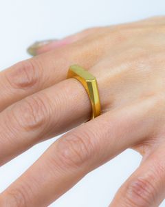 XOLO JEWELRY リング / Signet Ring with Hair Line -Thin-Gold-(XOR120)★新作発売！