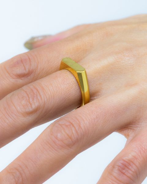 XOLO JEWELRY リング / Signet Ring with Hair Line -Thin-Gold-(XOR120)