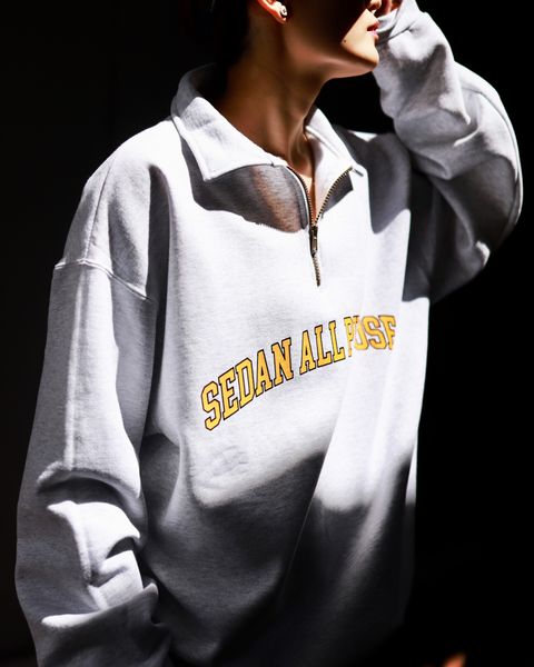 SEDAN ALL-PURPOSE 新作Arch Logo Quarter Zip Sweatshirt style.2023.9.2