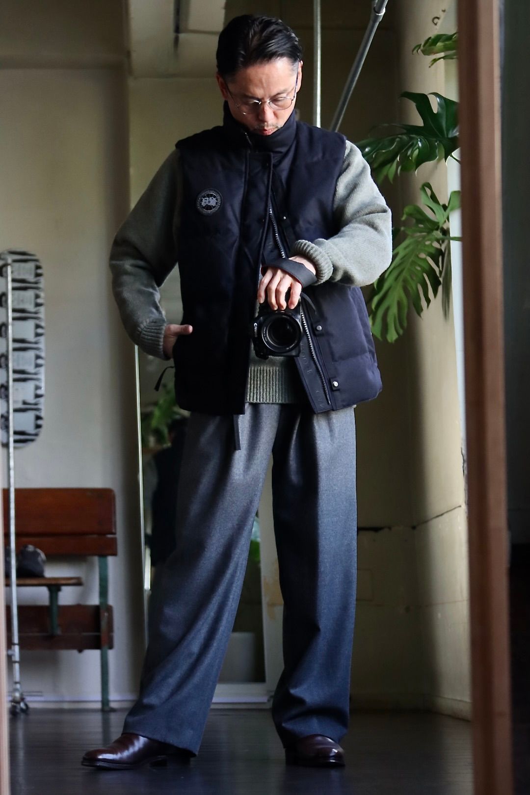 CANADA GOOSE カナダグース22AW GARSON VEST WOOL BLACK LABELスタイル.2022.10.26.