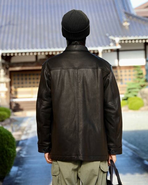 COMME des GARCONS HOMME 2WAYキルティングTOTE BAG x ディアスキンレザーカーコート