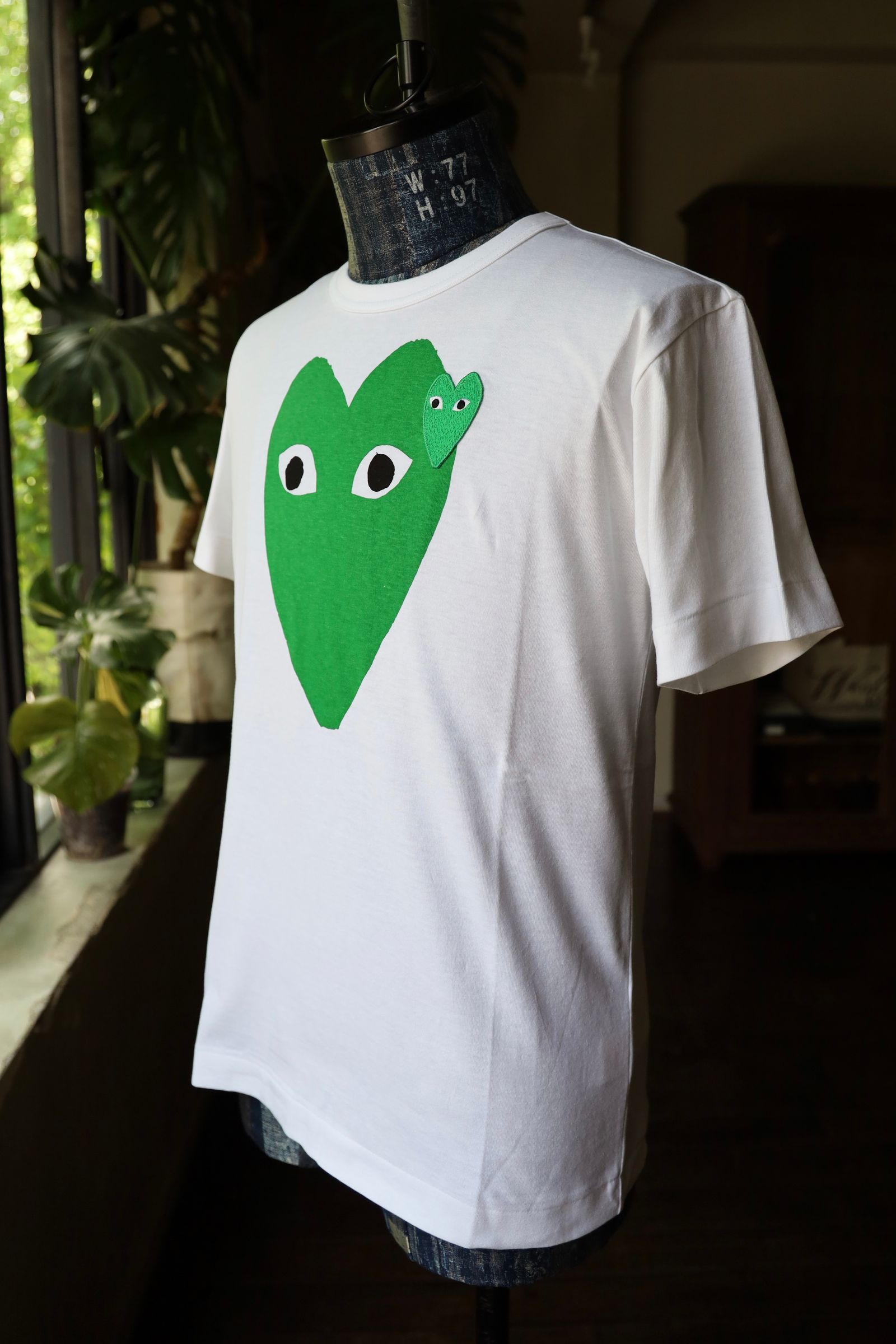 PLAYプレイコムデギャルソン グリーンハートTシャツ GREEN HEART(WHITE)