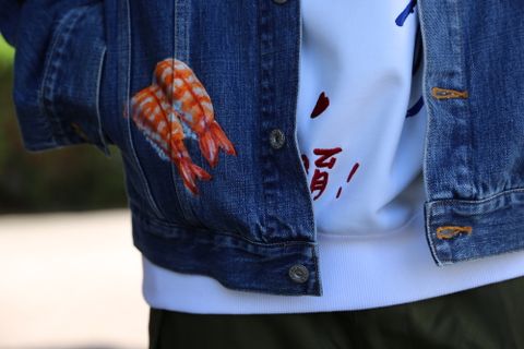 doublet FOOD HAND-PAINTED DENIM JACKET(20AW18BL113)"L.BLUE" style.2020.9.21.